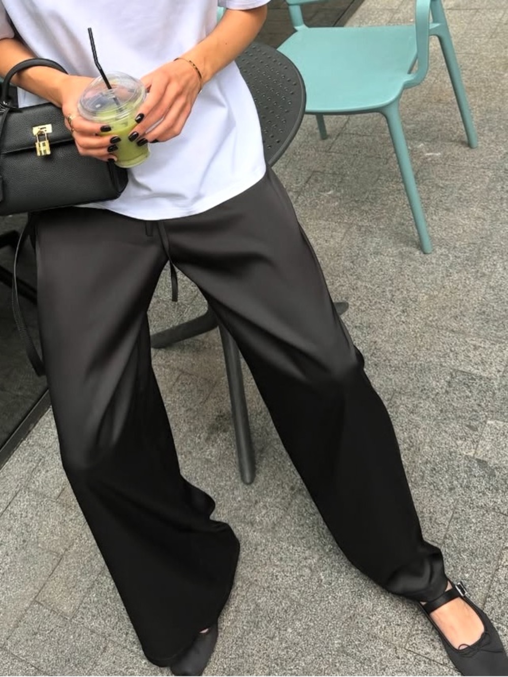 Black Satin Pants